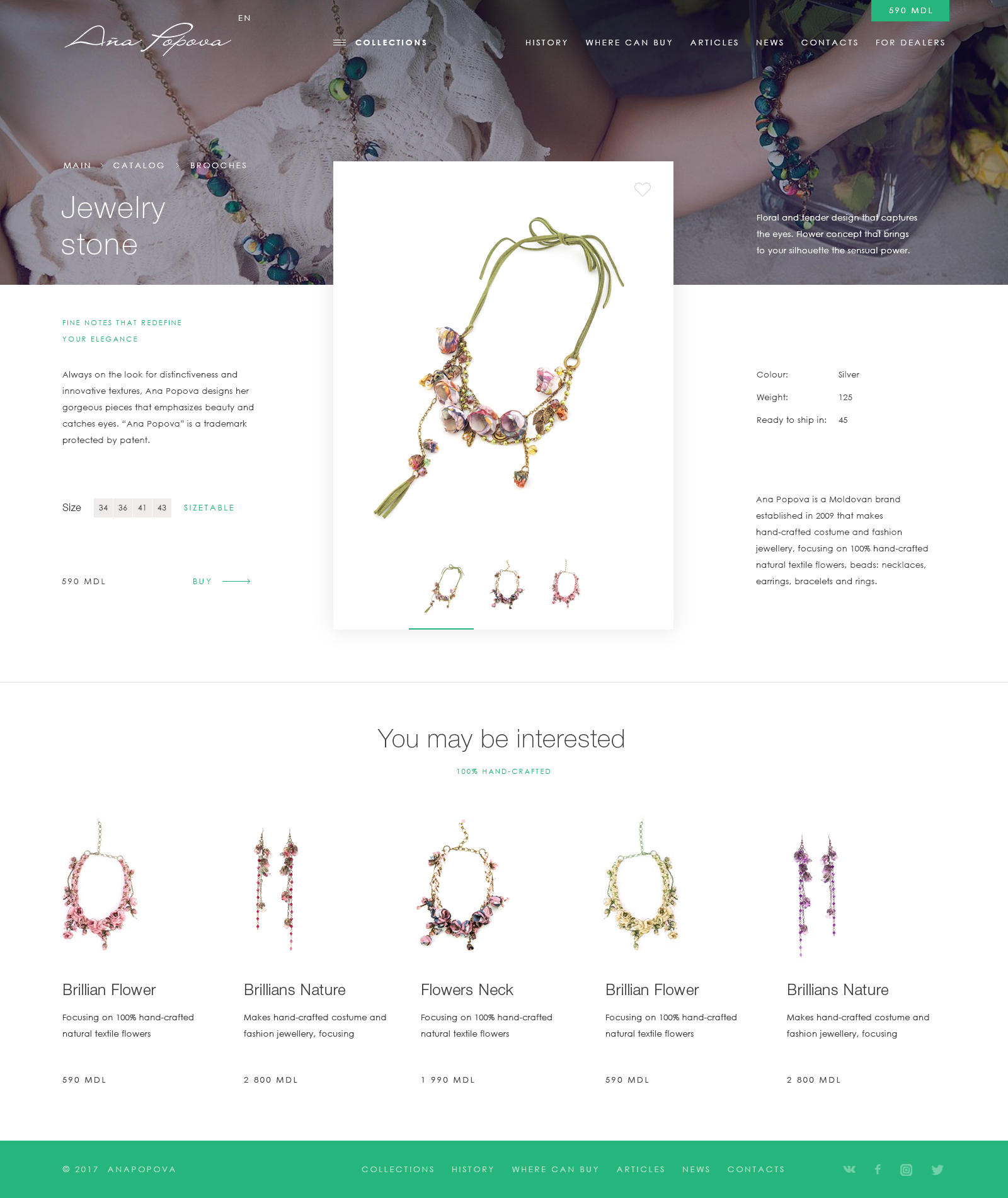 Online jewelry and underwear shop